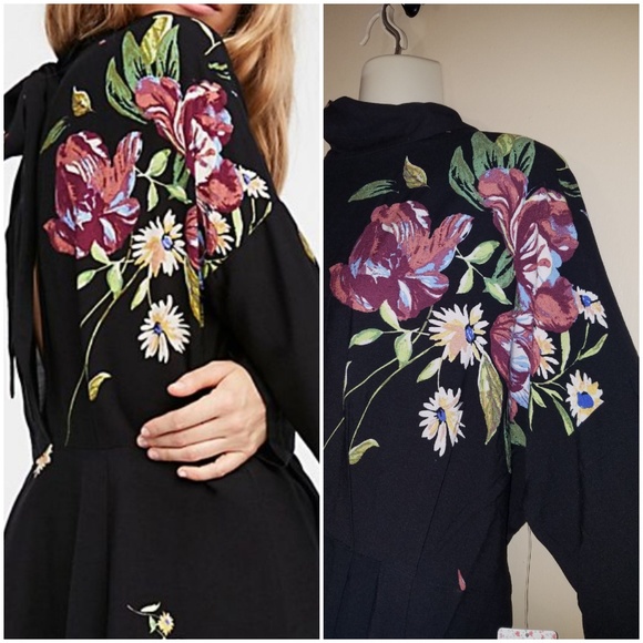 Free People black Mini Dress Tunic Top - Picture 5 of 7